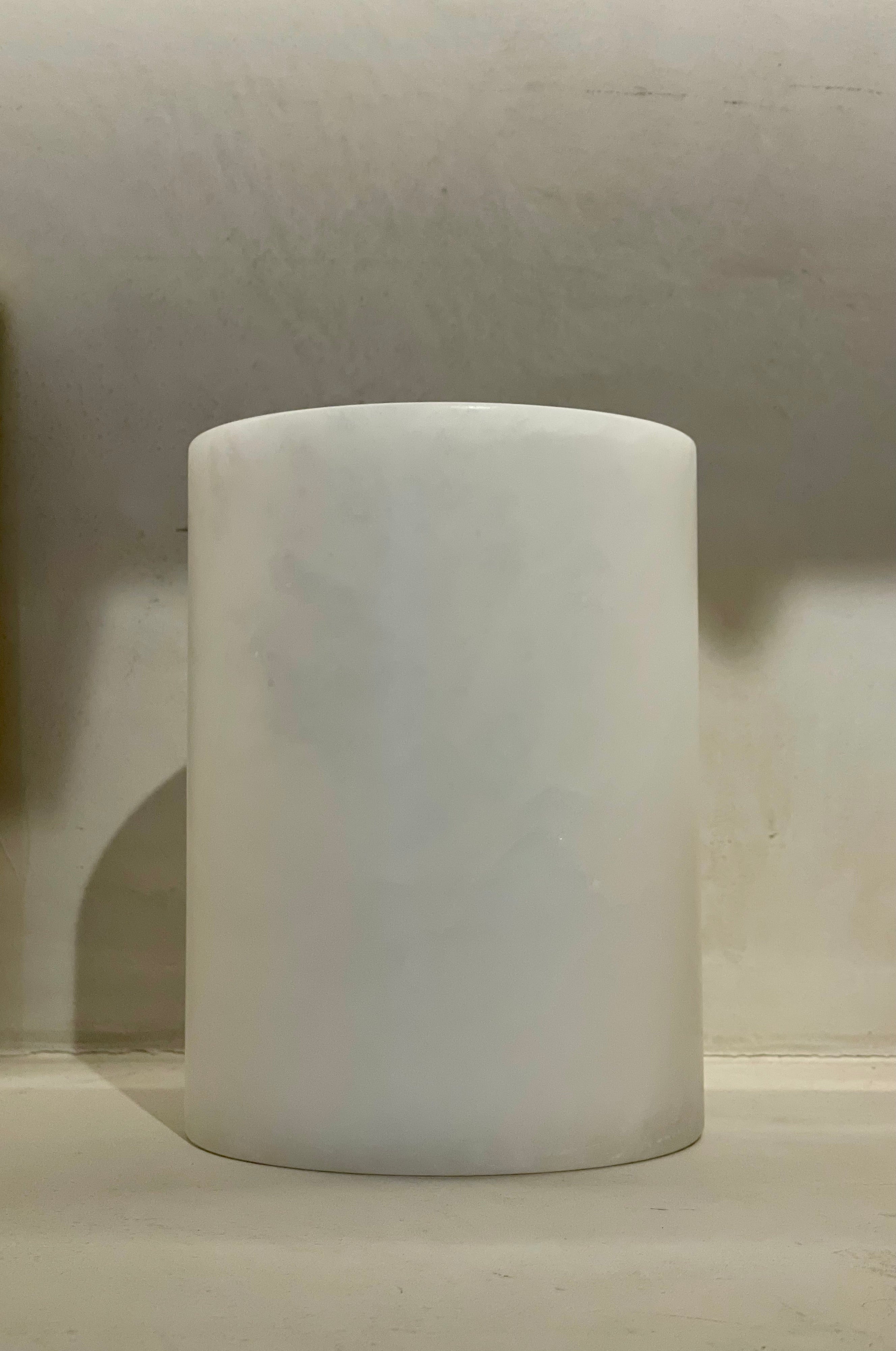 Candle holder - Vase alabaster white L