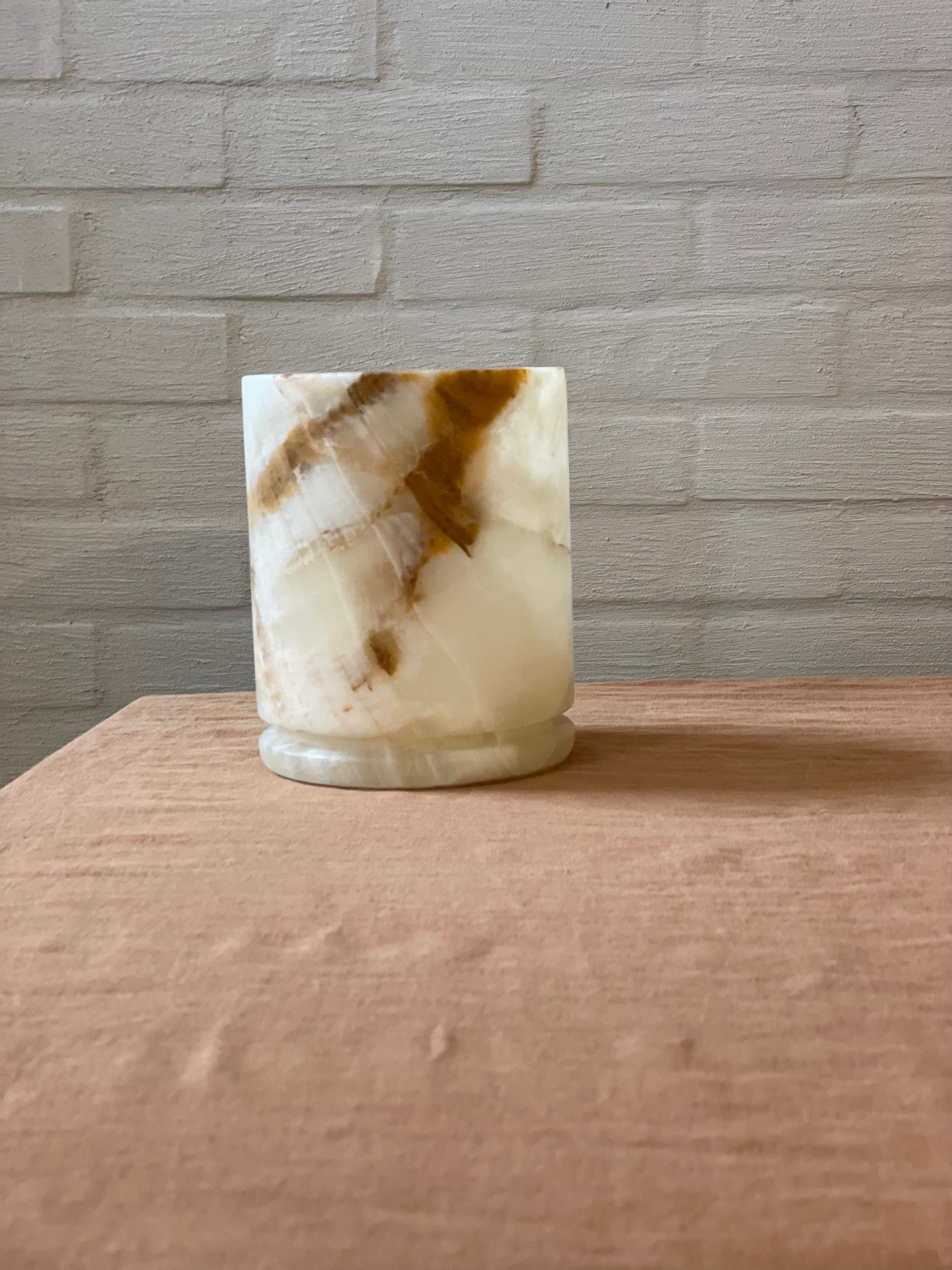 Candle holder caramel onyx L