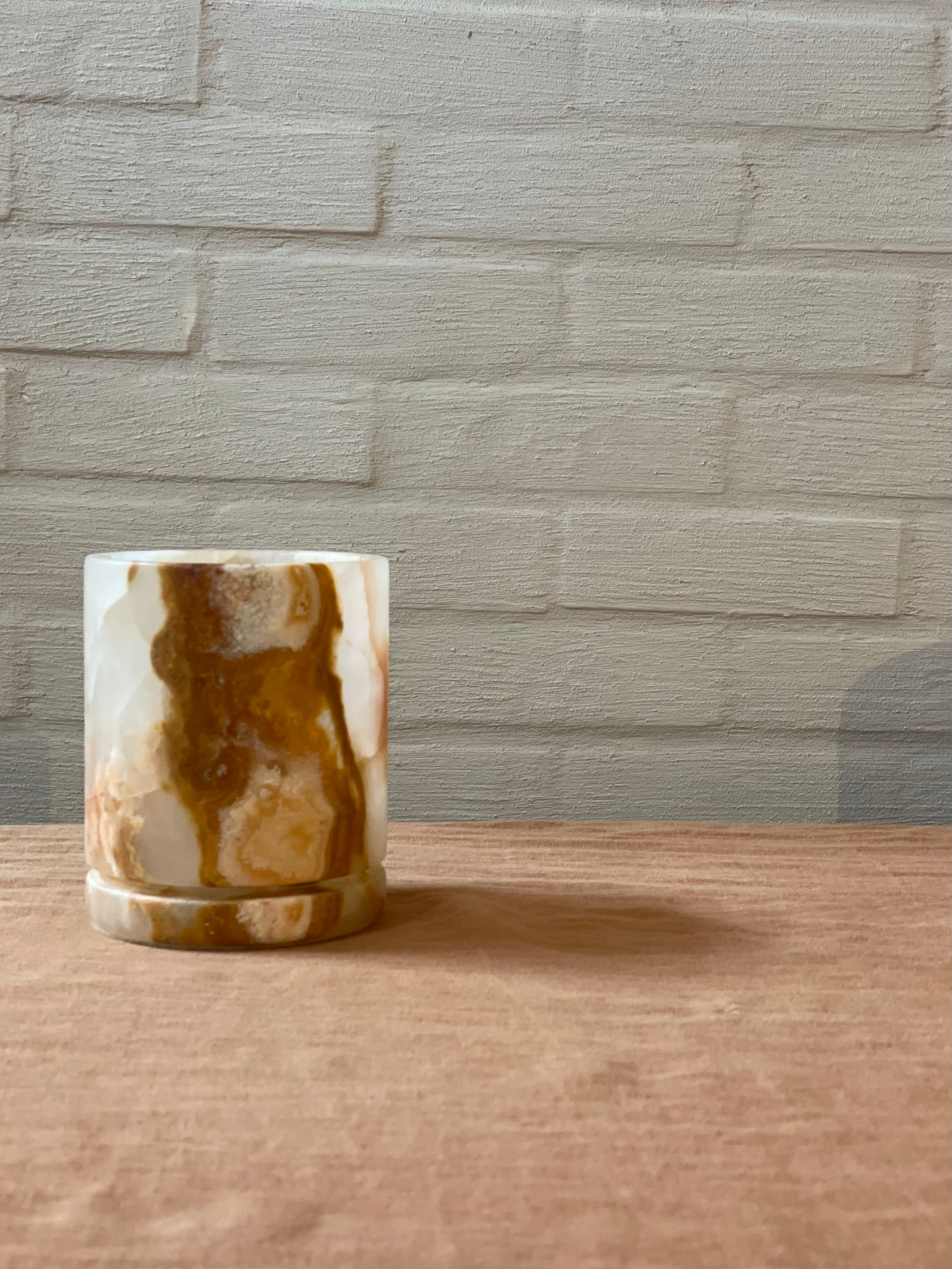 Candle holder caramel onyx M
