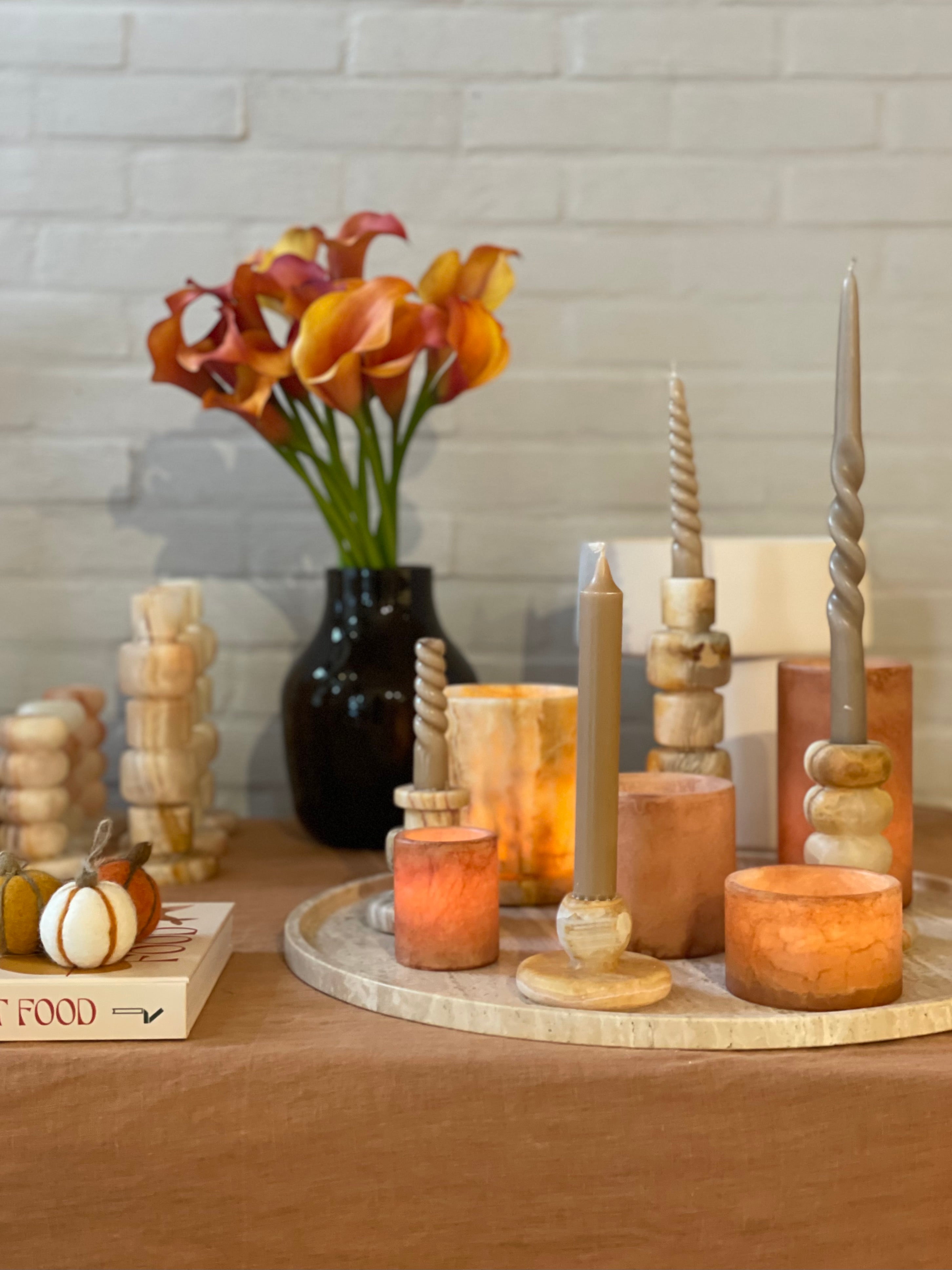Candlestick onyx caramel L
