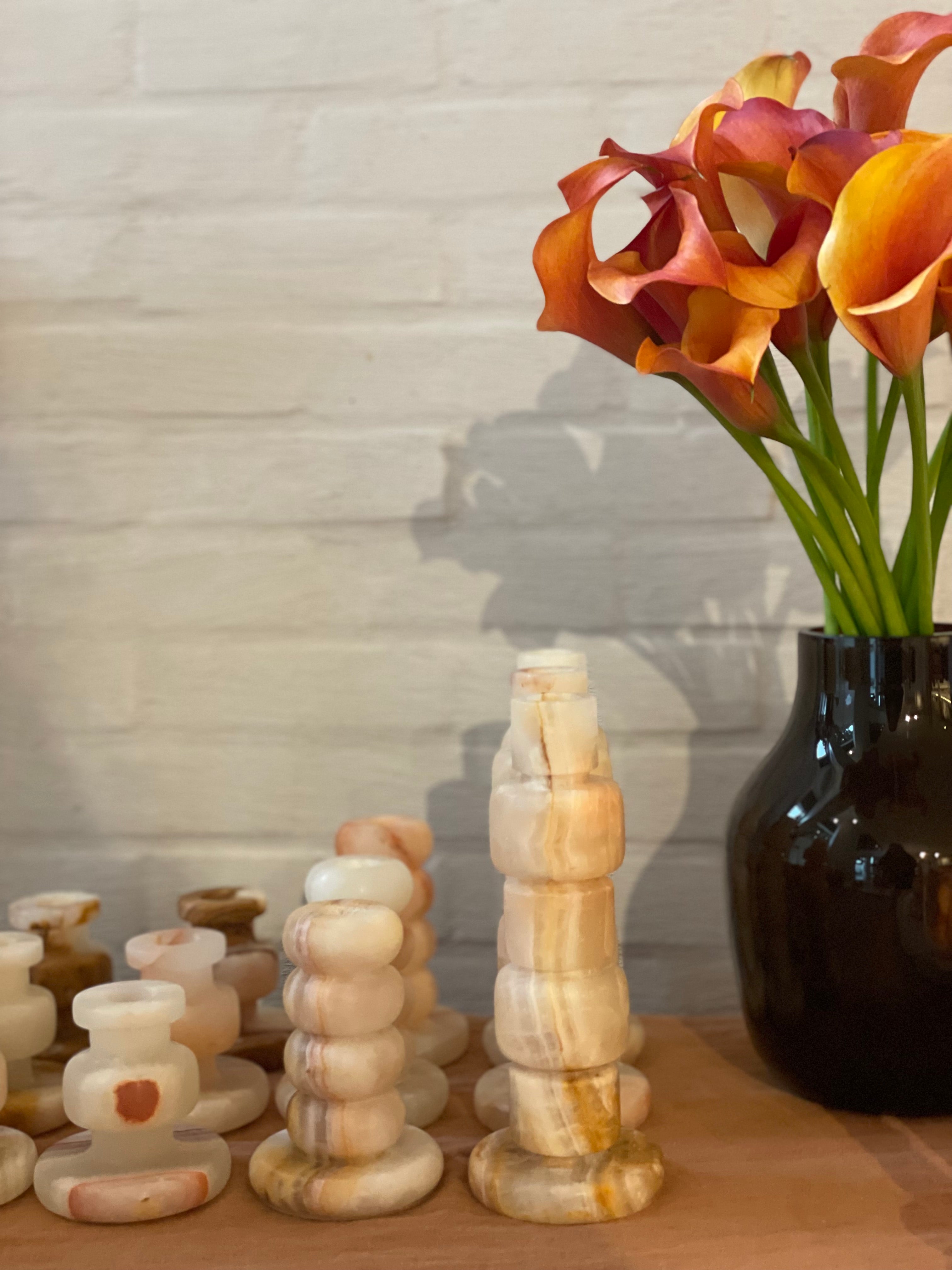 Candlestick onyx caramel M