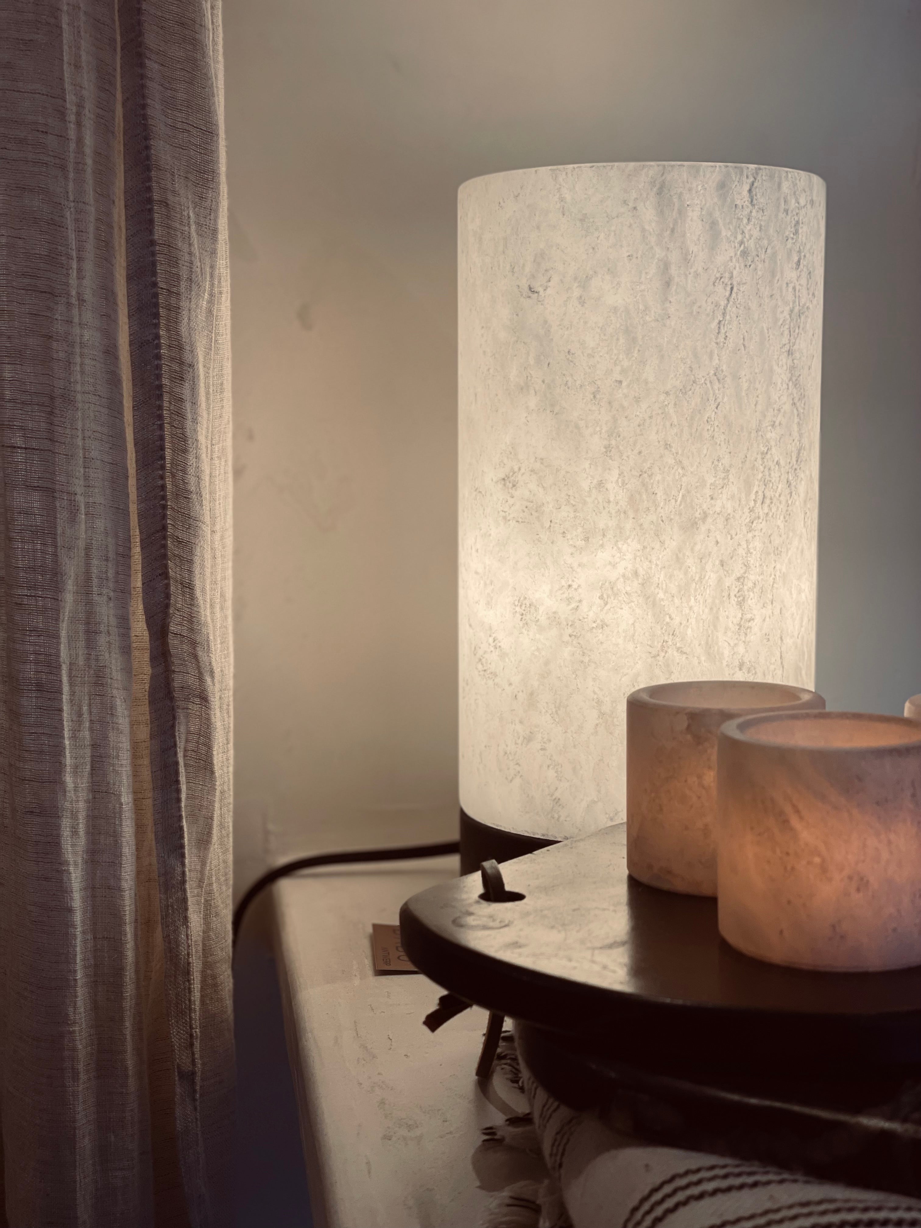 Lamp alabaster-oak L