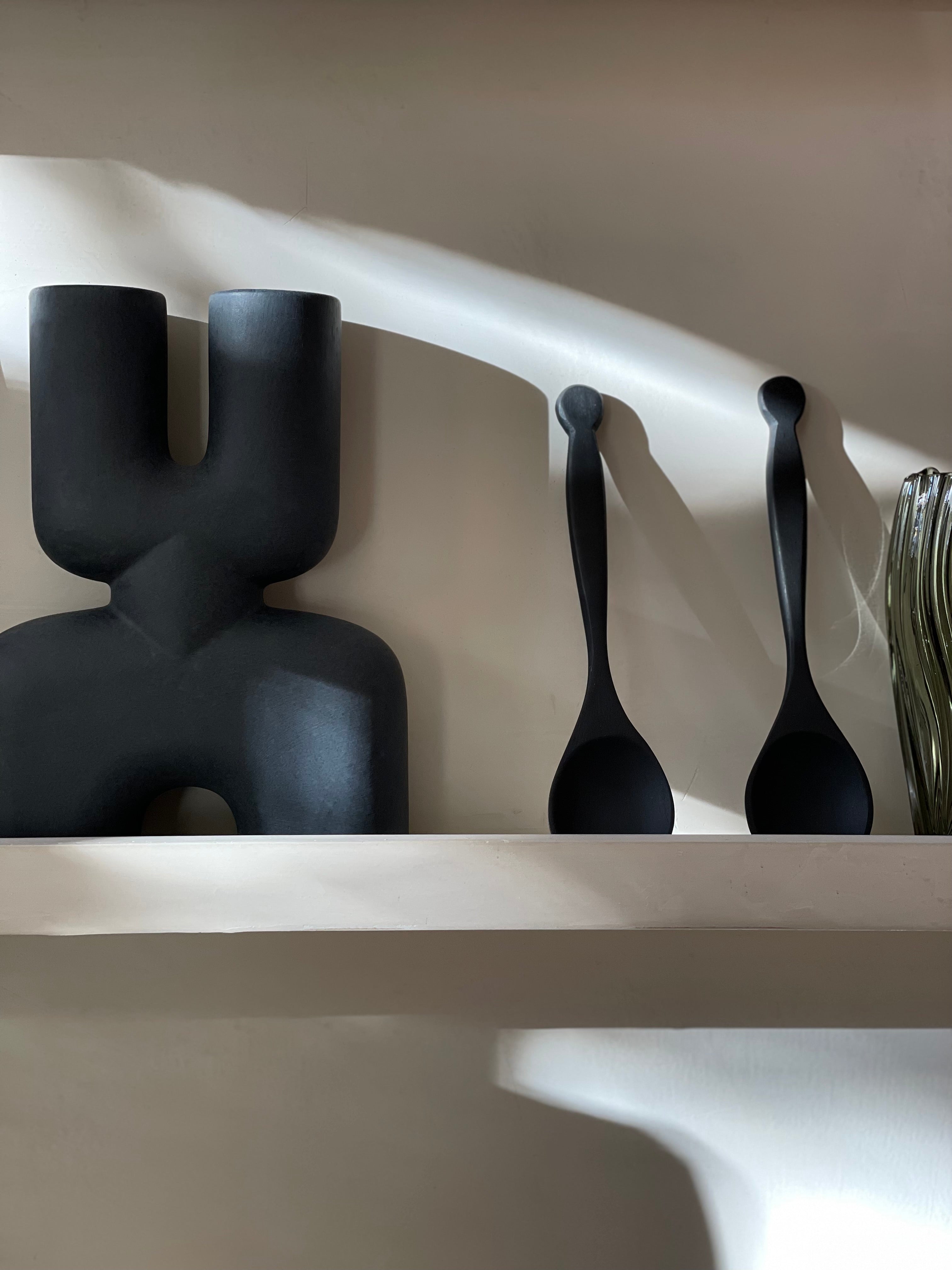 Cobra Vase - double mini - noir