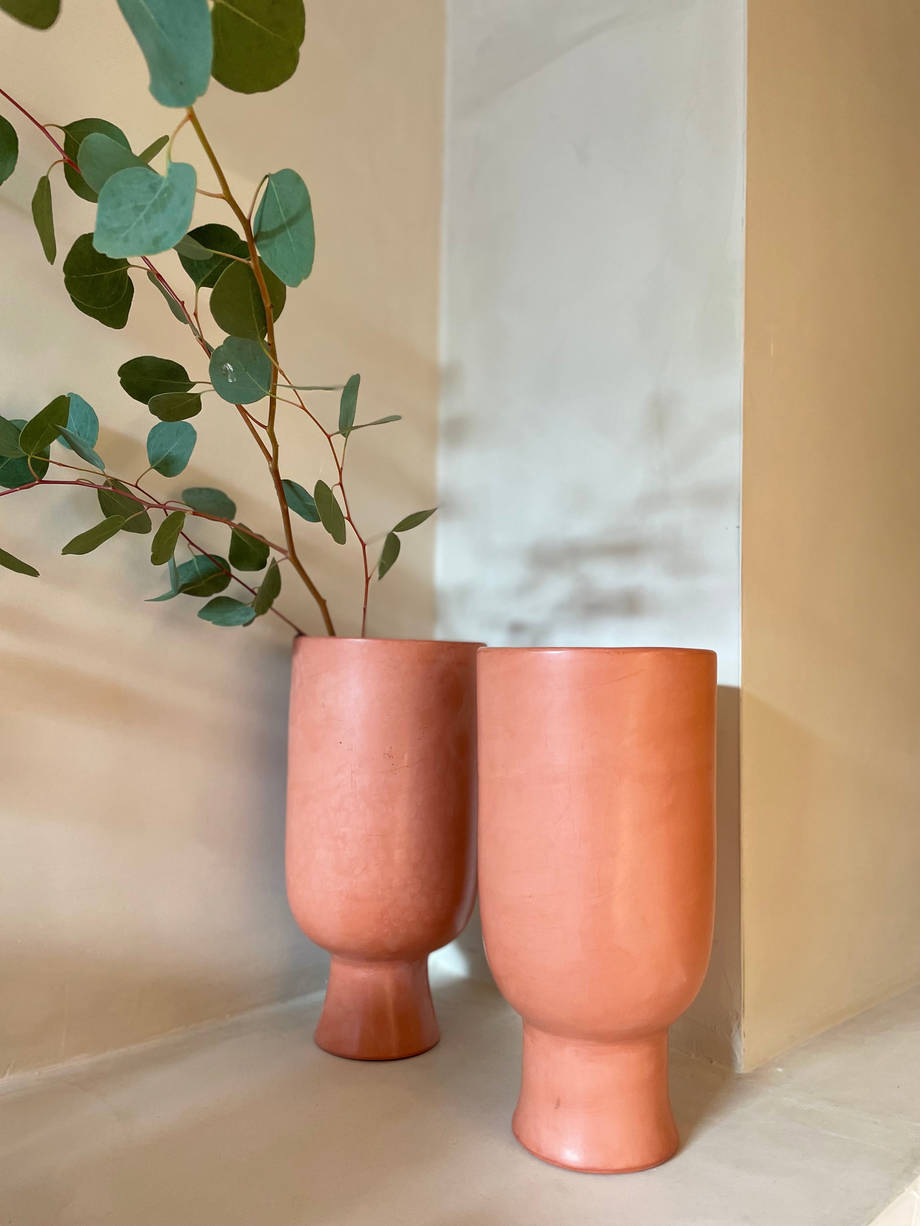 Tadelakt fruit bowl/vase - terracotta