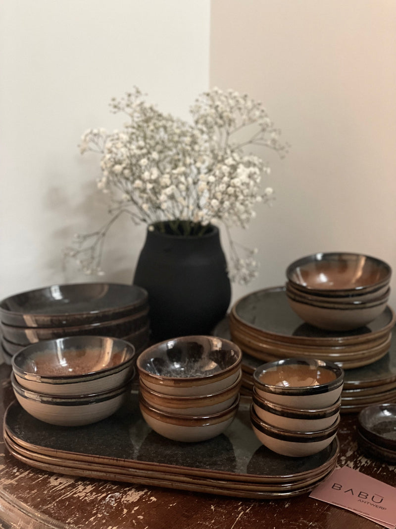 Assiette pour olives Surface Indy Grey