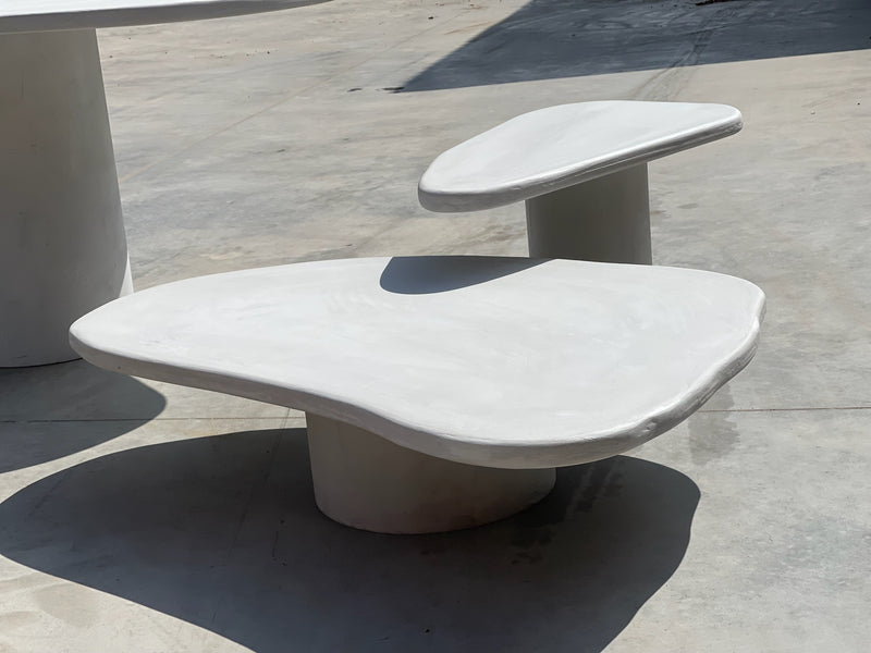 Table basse en béton Ciré XL- Blanc/gris