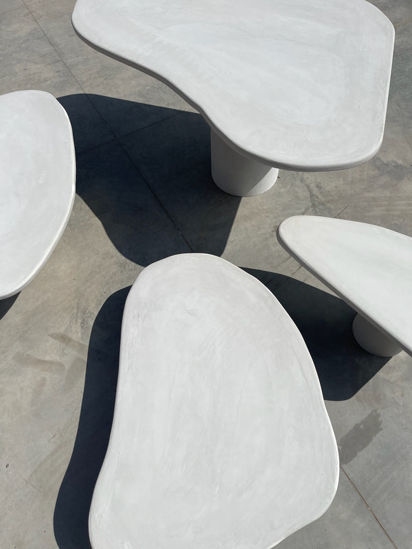 Table basse en béton Ciré XL- Blanc/gris