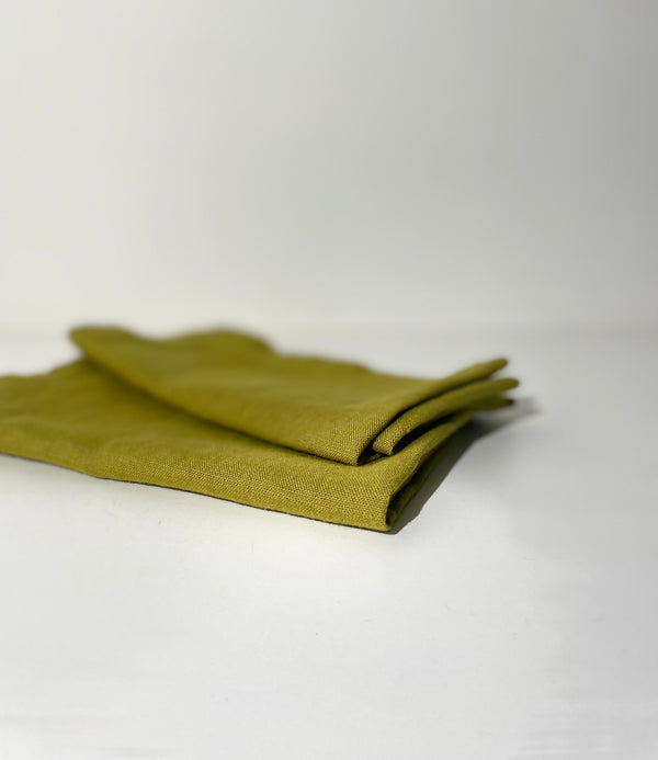 Moss green linen napkins - set of 4