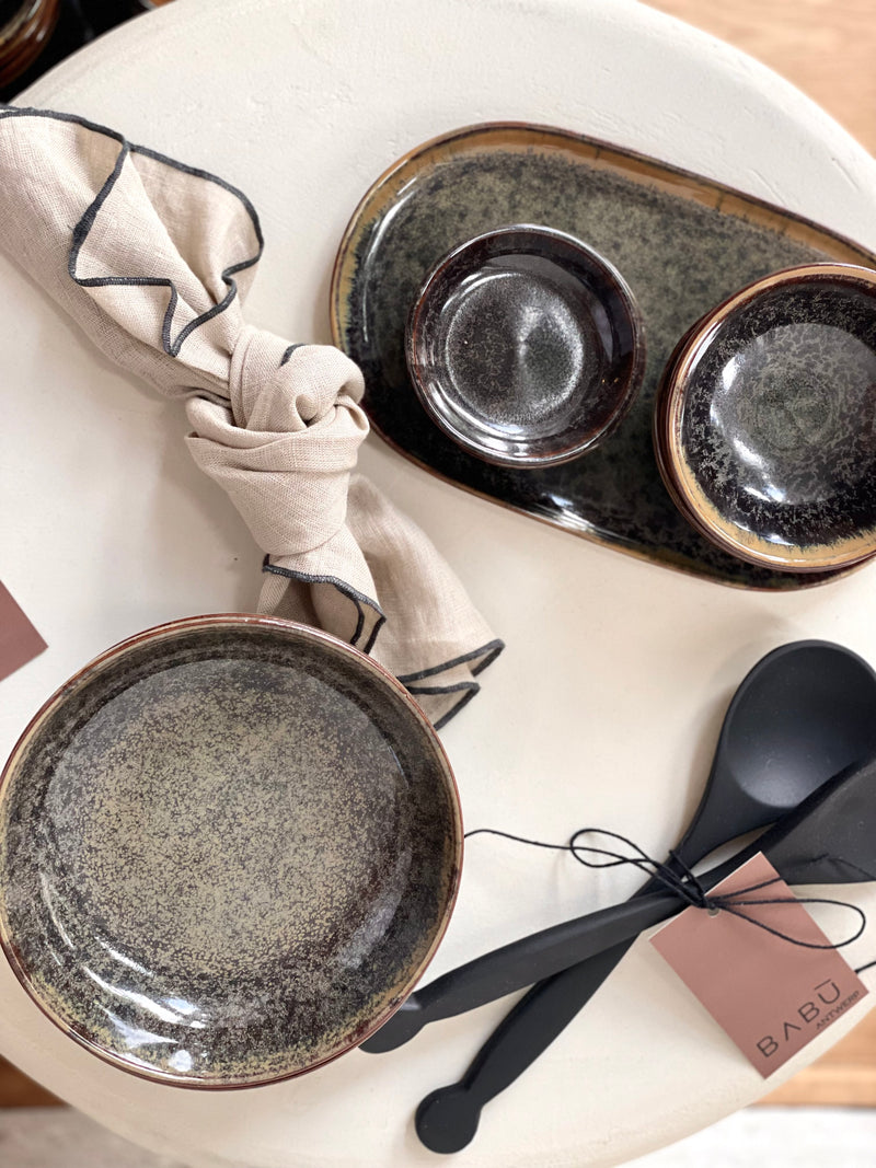 Assiette pour olives Surface Indy Grey