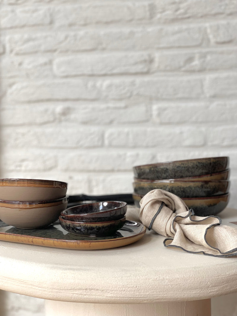 Assiette pour olives Surface Indy Grey