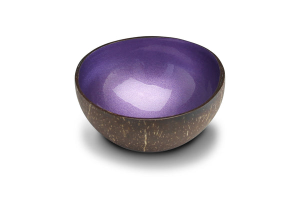 Coconut Bowl - Purple Metallic Leaf