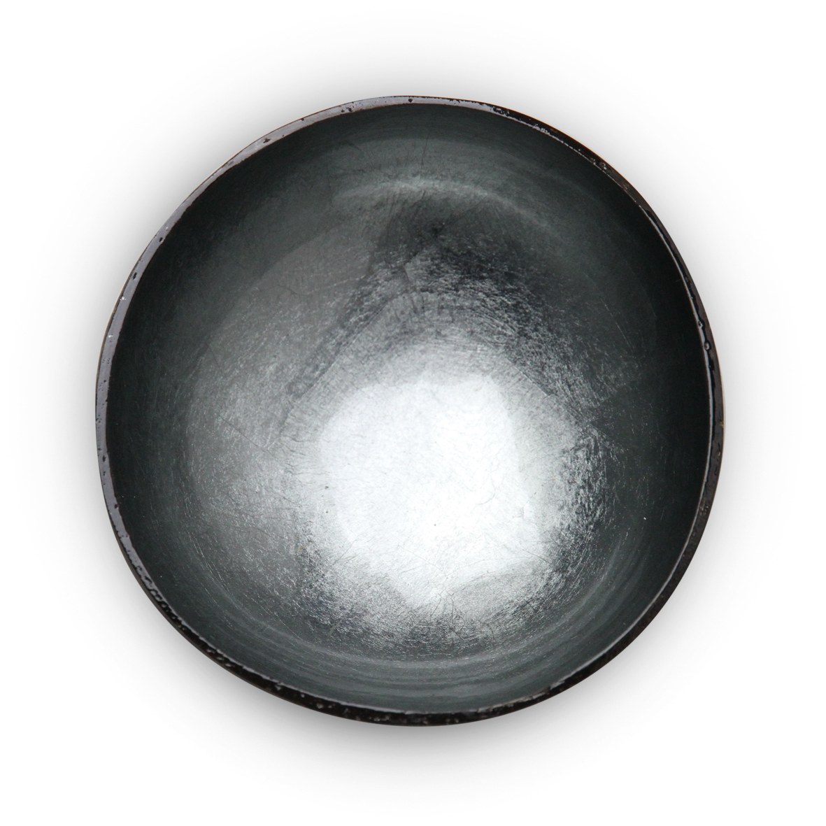Coconut Bowl - Silver Metallic Leaf