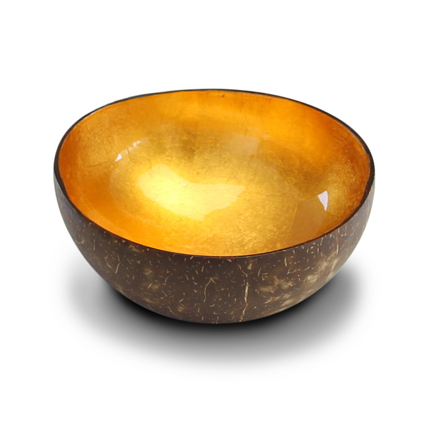 Coconut Bowl - Gold Metallic Leaf